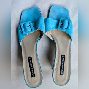 Vibrant Blue Adrienne Vittadini Slip On Sandal Made In Italy